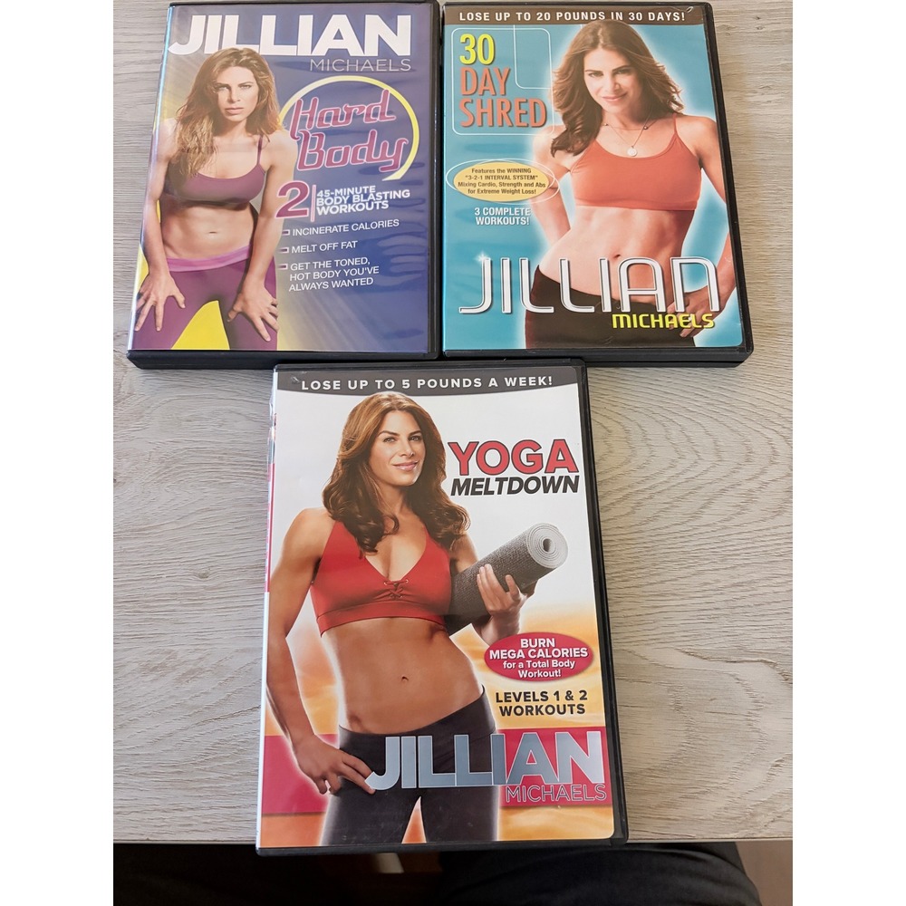 Jillian Michaels DVD Set 30 Day Shred Hard Body Yoga Meltdown Fitness Workout